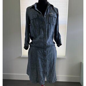 Maison Scotch Chambray Button-Front Shirtdress – Size M (EU 3)